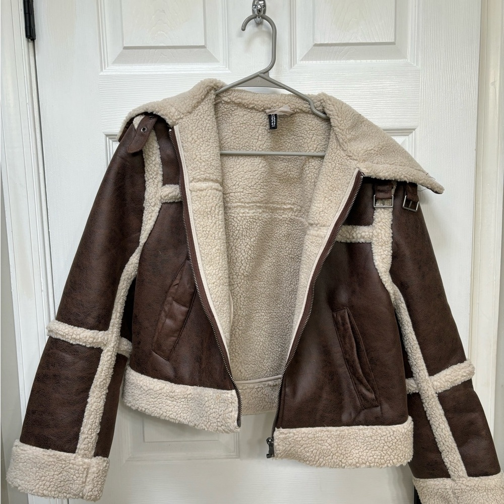 Sherpa Pleather Jacket